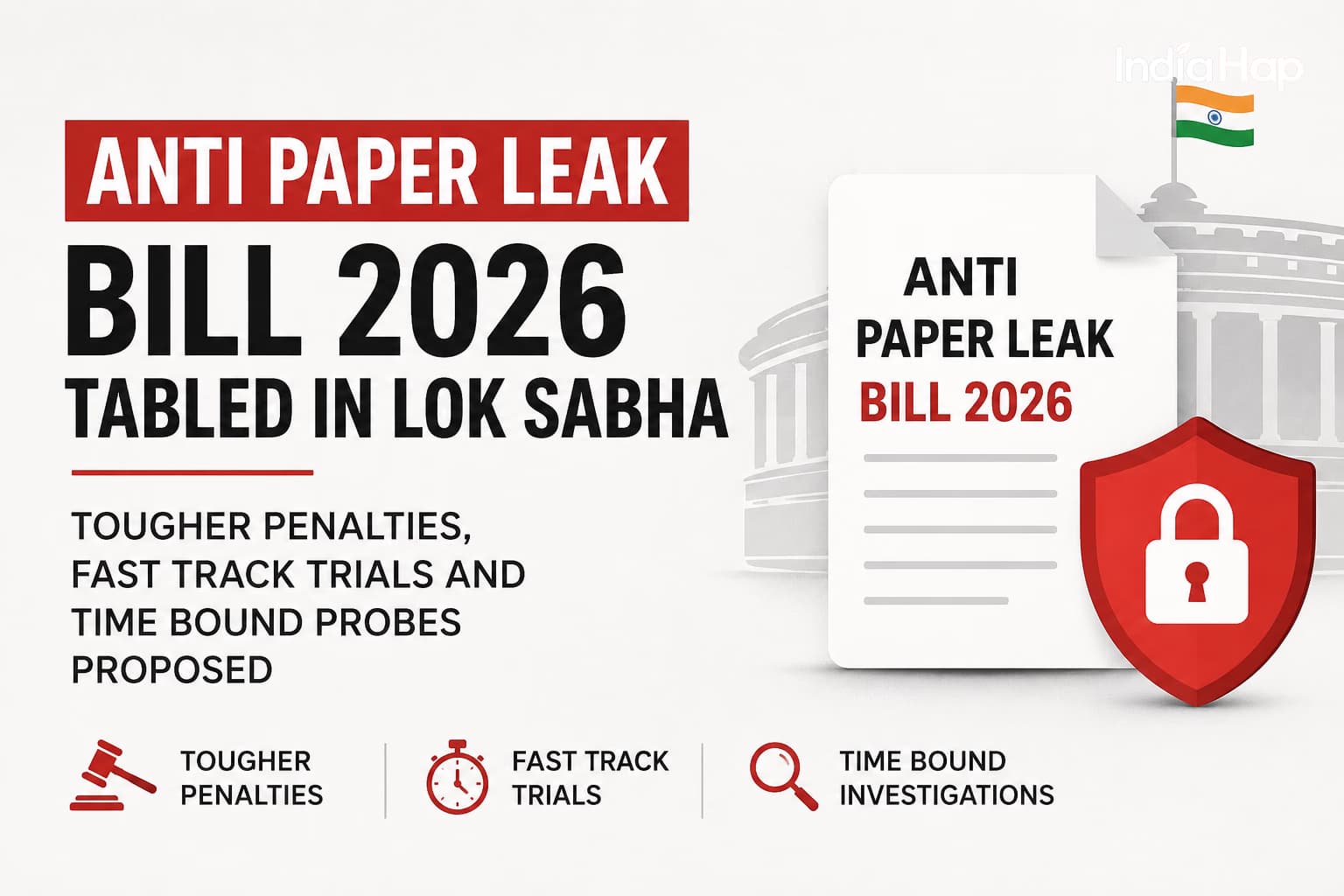 Anti Paper Leak Bill 2026 Tabled in Lok Sabha, Centre Proposes Tougher Punishment and Fast Track Trials
